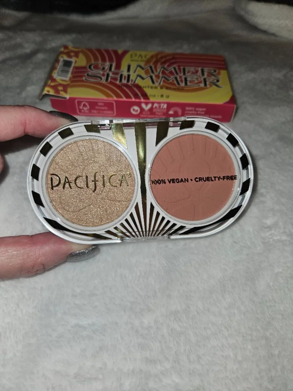 NWT NIB Pacifica Glimmer Shimmer Highlighter & Blush Duo